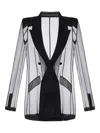 Elisabetta Franchi Organza Blazer In Black