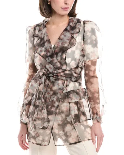 Elisabetta Franchi Organza Jacket In Sand