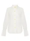 Elisabetta Franchi Organza Silk Blouse In White
