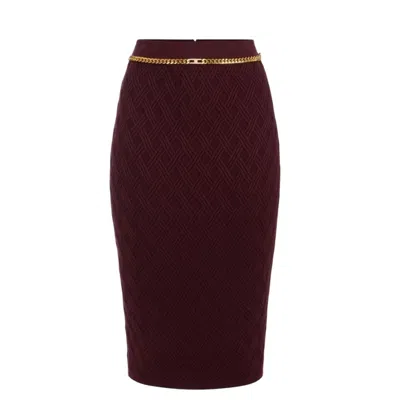 ELISABETTA FRANCHI OTHER (SKIRT) WOMAN ELISABETTA FRANCHI - KNITTED SKIRT - BURGUNDY