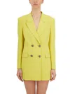 Elisabetta Franchi Acid Green Polyester Blazer In Yellow