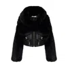 Elisabetta Franchi Cropped Black Jacket With Faux Fur Detailing In Black