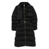 Elisabetta Franchi Quilted Coat With Belt And High Collar In Black