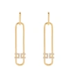 Elisabetta Franchi Strass And Logo Earrings In Yellow