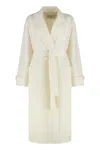Elisabetta Franchi Overcoat Made Of A Wool Blend Fabric. In White