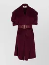 Elisabetta Franchi Double Wool Cape Capes Bordeaux In Red