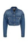 Elisabetta Franchi Oversized Cropped Denim Jacket