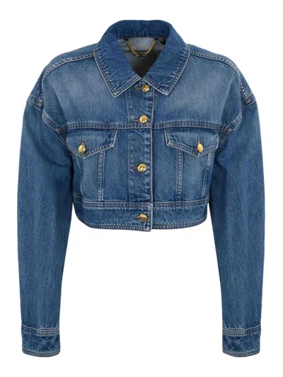 ELISABETTA FRANCHI OVERSIZED CROPPED DENIM JACKET