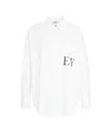 Elisabetta Franchi Oversized Shirt With Iconic Logo Print In White