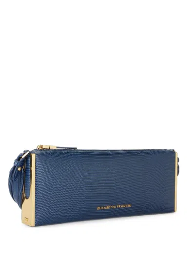 Elisabetta Franchi Over-the-shoulder Bag With Lizard Print In Red
