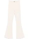 Elisabetta Franchi Butter Flared Trouser With Logo In White