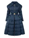 Elisabetta Franchi Padded Circle-skirt Down Coat In Blue
