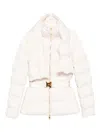 Elisabetta Franchi Padded Jacket With Belt In White