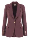 Elisabetta Franchi Padded-shoulders Blazer In Burgundy