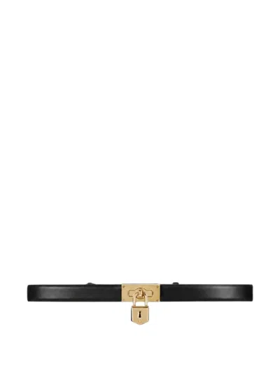 Elisabetta Franchi Padlock-detail Leather Belt In Black