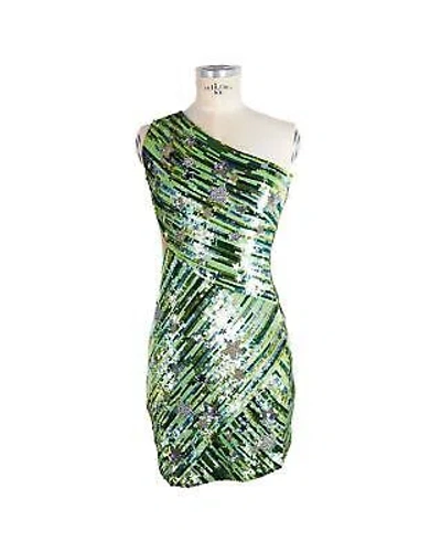 Pre-owned Elisabetta Franchi Paillettenkleid Mit Glasstern-details - Dresses - Green In Grün