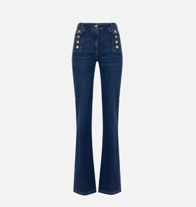 Elisabetta Franchi Palazzo Jeans In Blue