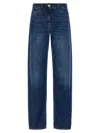 Elisabetta Franchi Wide-leg Denim Trousers Contrast Stitching In Blue