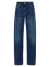 Elisabetta Franchi Wide-leg Denim Trousers Contrast Stitching In Multi