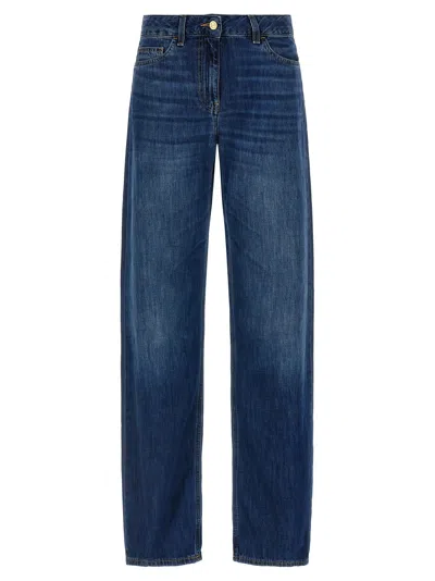Elisabetta Franchi Palazzo Jeans Blue In Multi
