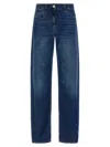 Elisabetta Franchi Wide-leg Denim Trousers Contrast Stitching In Blue