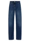 Elisabetta Franchi Wide-leg Denim Trousers Contrast Stitching In Blue