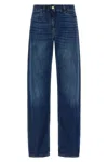 Elisabetta Franchi Wide-leg Denim Trousers Contrast Stitching In Multi