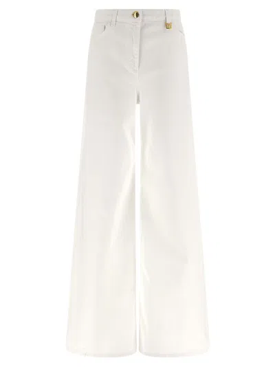 Elisabetta Franchi Palazzo Jeans In White
