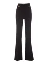 Elisabetta Franchi Crepe Wide-leg Trousers In Negro