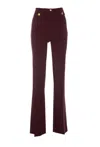 Elisabetta Franchi Palazzo Pants In Crepe Stretch In Rouge Noir
