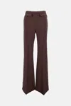 Elisabetta Franchi Flared Leg Trousers Gold-tone Buttons In Brown