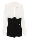Elisabetta Franchi Short Jumpsuit With Bow And Corset In Schwarz