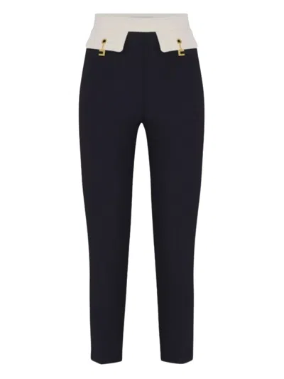 Elisabetta Franchi Panelled Gold-detail Trousers In Multi