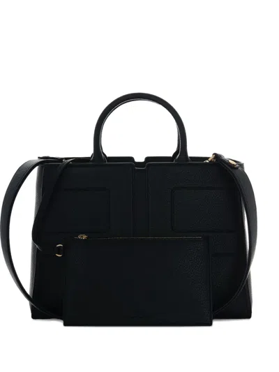 Elisabetta Franchi Panelled Leather Tote Bag In Black