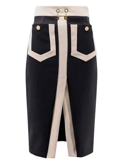 ELISABETTA FRANCHI PANELLED MIDI PENCIL SKIRT