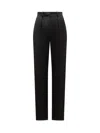 Elisabetta Franchi Flared Leg Crepe Pants Front Flaps In Black