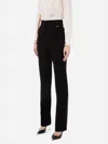 Elisabetta Franchi Flared Leg Crepe Pants Front Flaps In Black