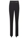 Elisabetta Franchi Lightweight Crepe Trousers With Jewel Chain In Black