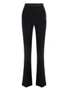 Elisabetta Franchi Lightweight Crepe Trousers With Jewel Chain In Black