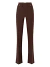 Elisabetta Franchi Flared Leg Trousers Gold-tone Buttons In Brown