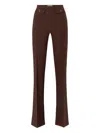 Elisabetta Franchi Flared Trousers With Button Details In Burgundy