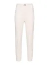 Elisabetta Franchi Cropped-leg Crepe Trousers In Cream
