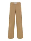 Elisabetta Franchi Viscose Trousers With Shiny Bands In Brown