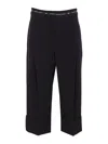 Elisabetta Franchi Tailored Wide Leg Cropped Trousers In Black