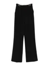 Elisabetta Franchi High-waisted Wide-leg Trousers With Pleat Detailing In Black
