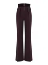 Elisabetta Franchi Lightweight Crepe Trousers In Burgundy