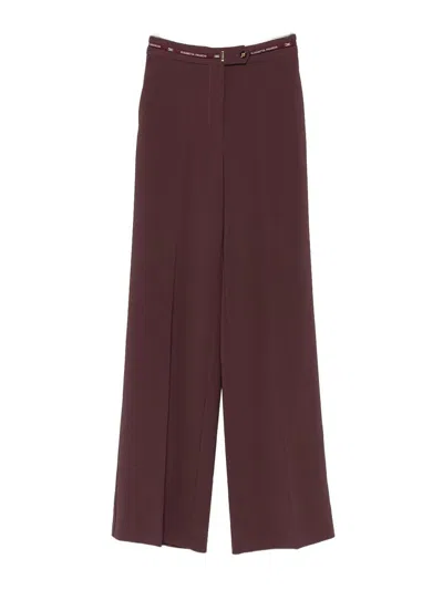 ELISABETTA FRANCHI TAPERED TROUSERS WITH LOGO