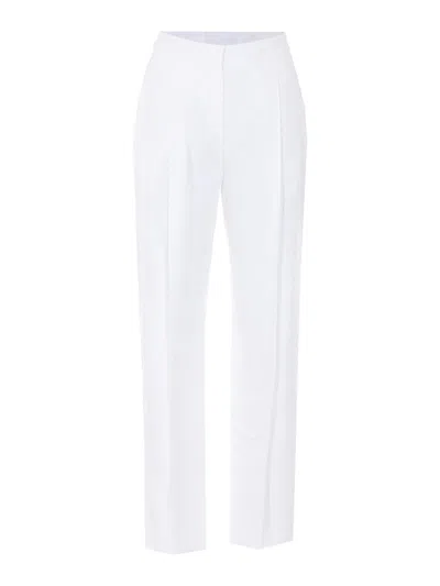 Elisabetta Franchi High Waisted Flap Pocket Straight-leg Pants In White