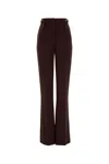 Elisabetta Franchi Bordeaux Pants With Jewel Button Embellishments And Pences In Tech Fabric Stretch Woman