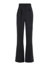 Elisabetta Franchi Black Trousers With Pleated Details In Fabric Woman In Black